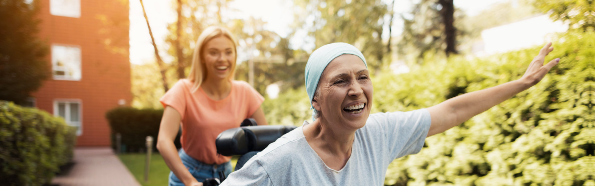 two women smiling